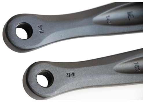 Kivivaka Linker Kurbelarm aus Aluminiumlegierung, 140 mm/152 mm mit rautenförmigem Loch für Fahrrad, 14 mm Gewinde, Pedalkompatibel, schwarz, 140 mm