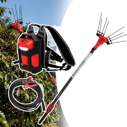 Raccoglifrutta Elettrico, Abbacchiatore Elettrico Per Olive 250 W/600 W Con Asta Telescopica 2 M–3 M, 6500 Giri/Min, 6 Livelli Di Vibrazione, Batteria A Zaino, Macchina Raccogli Olive 250w