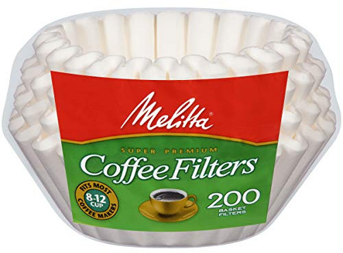 Melitta Basket Coffee Filters for 8-12 Cup, White, 200-Count (Pack of 24)