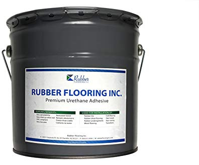 IncStores Rubber Floor Adhesive | Moisture-Curing Polyurethane Flooring Adhesive for Temperature-Stable Wood, Stone, Laminate, and Rubber Floors Indoors and Out | 4 Gallons
