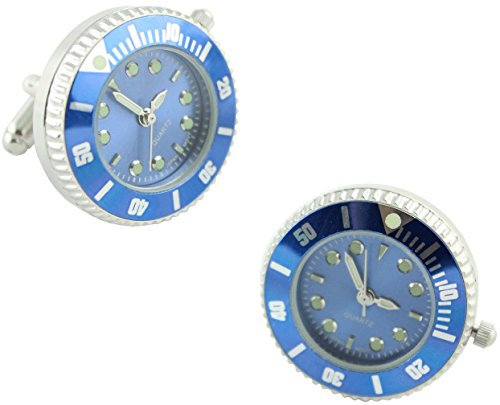 masgemelos Manschettenknöpfe Uhr Rolex blau Cufflinks