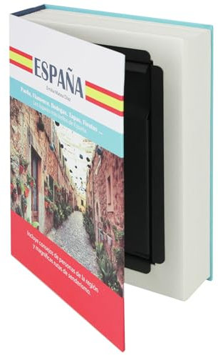 HMF 80945 Buchtresor, getarnte Geldkassette, echte Papierseiten, Spanien, 23 x 15 x 4 cm, Beschriftung in Spanisch
