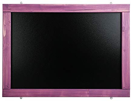 Kreidetafel Wandtafel mit Holzrahmen im Landhausstil in verschiedenen Größen und Farben (Flieder, 60x120cm)