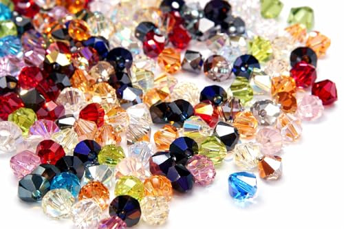 Preciosa Preciosa Lot de 160 perles en cristal de Bohême 4 mm Mélange de perles tchèques en verre