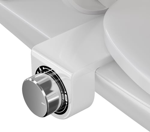 DIHAF Toilet Bidet with Dual Nozzle Spray,No Electric Bidet Attachment for Toilet with Adjustable Water Pressure,Easy Install Toilet Seat Bidet with Feminine Wash and Rear Wash,Suit for Tight Space