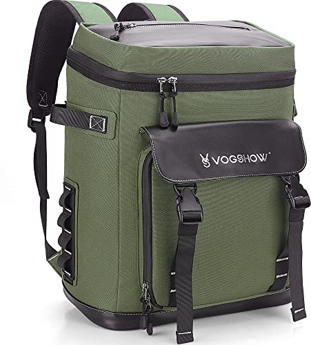 Vogshow Borsa Termica Grande Borsa Frigo Zaino Termico 30 Litri Multiuso Zaino Frigo Termico Impermeabile per Campeggio, Famiglia all'aperto, BBQ, Shopping, Viaggi, Pesca e Spiaggia