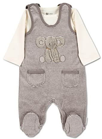 Sterntaler Baby Unisex Strampler-Set Strampler-Set Nicki Elefant Eddy - Strampler Baby, Babybody, Babykleidung - grau, 50