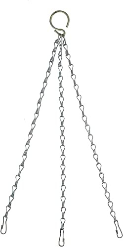 PEBBLE HUG 2x Hanging Chain for Planters Garden Metal Hanging Basket Chain for Hangin Flower Pots Indoor and Outdoor Garden Decoration Silver -14 Inch