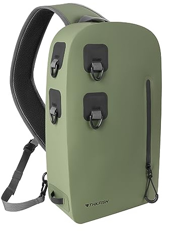 THKFISH Marsupio impermeabile per attrezzatura da pesca, con chiusura ermetica con cerniera, IPX8, impermeabile, con cinghia regolabile, per pesca a mosca, kayak