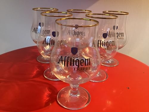 Lot de 6 verres a bière affligem 25cl 50cl neuf