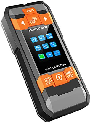 Scanner Mural, Câble Métallique Caché Multifonctionnel, Détecteur De Métaux Et De Bois avec Fonction De Télémétrie Infrarouge pour La Mesure De Distance/Surface/Volume, Détection De Métal/AC