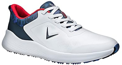 Callaway Scarpe da golf Star Uomo, Bianco Navy Red, 40.5 EU