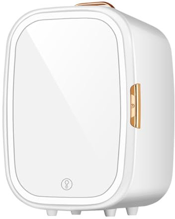 Mini Frigo Da Camera 20 Litri Con Scomparti, Mini Frigo Portatile Elettrico Frigorifero Portatile Per La Cura Della Pelle, Camera Da Letto Ufficio Viaggio Auto(Color:/White,Size:With LED Light)