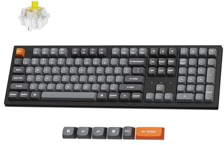 Keychron K10 Max Wireless Custom Mechanical Keyboard, US ANSI 108 Keys 100% Layout QMK 2.4 GHz Bluetooth Wired White Backlit PBT Keycaps, Keychron Super Banana Switch for Mac Windows Linux