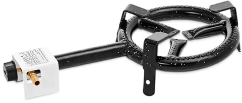 TIENDA EURASIA – Quemador Paellero de Gas | Acero Laminado en Frío Recubierto en Esmalte Negro | Apto para Exterior | Paellero de Gas | Color Negro | Quemador Redondo (20 cm)