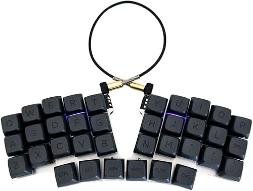 Hardtochooseone Split Ergonomic Mechanical Keyboard, Powered by QMK, Keyboard Comes Fully Assembled with MX Switch Support, 36-Key Layout, USB-C Connectivity, 28 Extra Keycaps & Switches Included