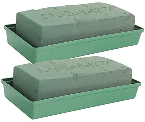 VILLFUL 2St Friedhofsgrabstein-Blumensattel Blumenziegel Wasser absorbiert Blumenschlamm grabdeko Grab Dekoration Schale aus Blumenschaum selber Machen Blumenschaumplatte Plastik Green