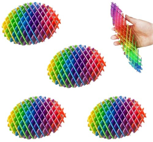 FENQURO 4 Pièces Jouet Anti Stress Fidget, Fidget Worm Toy, Jouet Anti Stress Extensibles, Fidget Toys Anti Stress, Soulagement du Stress Et Jouets Sensoriels Anti-Anxiété pour Enfants Et Adultes
