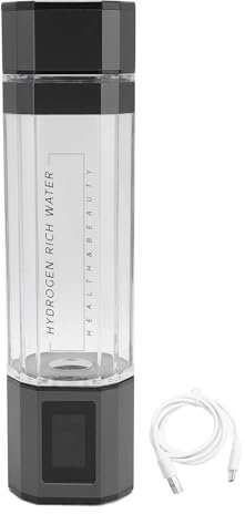 Pssopp Botella de Agua de Hidrógeno, 300 Ml 5000 Ppb Ionizador de Agua Portátil Generador de Botella de Agua de Hidrógeno para Viajes de Oficina Fitness Beber (Color de la pistola)