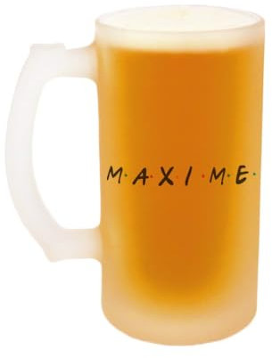 CADEAUX.COM - Verre À Bière Chope Personnalisé Prénom - Message Personnalisable - Cadeau pour un Ami Fan de Série - Cadeau Anniversaire Homme ou Femme