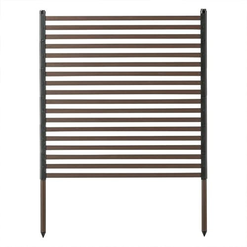 Sichtschutzzaun für den Außenbereich, freistehend, moderner Terrassen-Metall-Sichtschutz-Zaunpaneele, braunes Metall, dekorative Zaunpaneele für den Außenbereich, Hinterhof, Garten, Terrasse