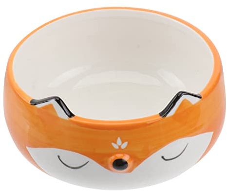 KICHOUSE 1pezzi Ciotola Insalata Ceramica Cartoon Resistente Alte Temperature per Zuppe e Colazione Design Volpe Pratico Ed Elegante per Cucina