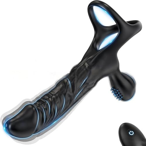 Qhysin 3 in1 Anal Vibrator mit Penisringe Sex Spielzeug für die Männer Anal Dildo Analplug Analvibratoren für Mann Anal Plug mit 9 Vibrationsmodi Prostata Stimulation Männer Sexspielzeug für Paare
