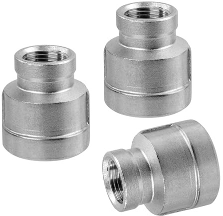 Accesorios de Tubería de Acero Inoxidable, 3 Piezas 3/4 Hembra a 3/8 Hembra Rosca Acero Inoxidable 304 Reductor Conector per Agua, Aire, Conversión, Conexión