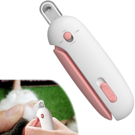 Cat Nail Clippers with Safety Guard,1PCS Multifunctional Cat Nail Clipper with Adjustable Aperture,Stainless Steel Dog Nail Clippers with Hidden Nails File (Pink)