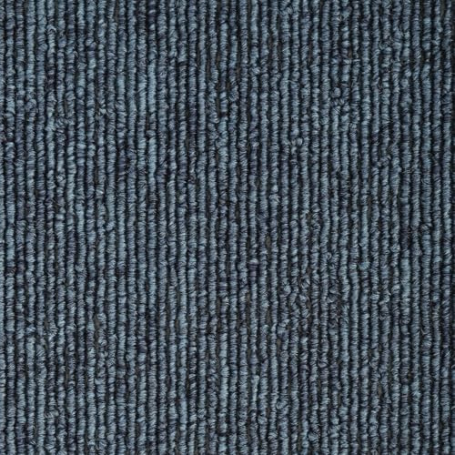 tonchean Lot de 20 dalles de moquette - 50 x 50 cm - Revêtement de sol - Pour la maison et le bureau - Avec dos en PVC antidérapant - Bleu
