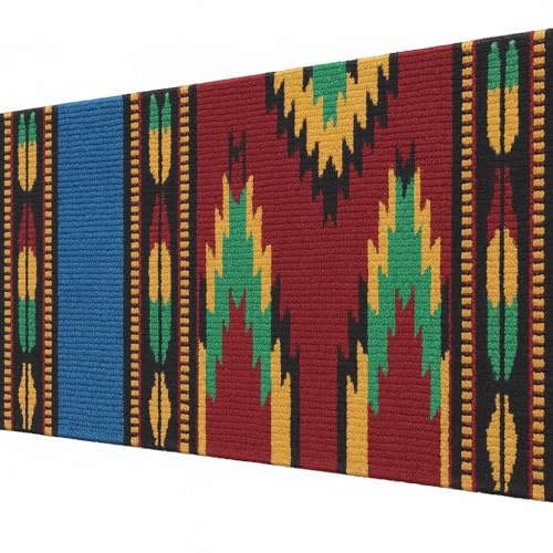 Western Show Saddle Pad/Blanket for Horses - Handmade Wool Saddle Blanket with New Zealand Design, Thick, Durable & Comfortable for Horse Riding m204 (34” L x 36” W x 1.)