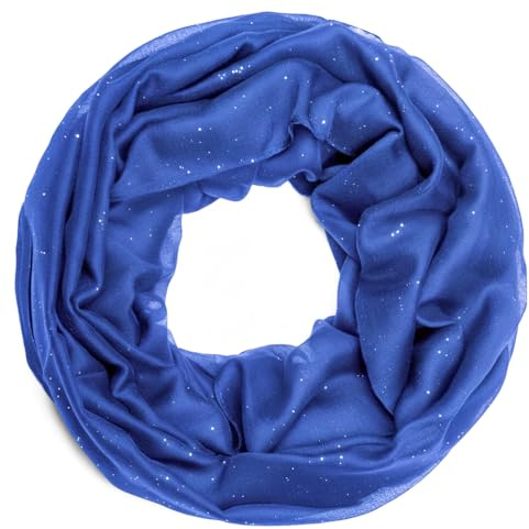 Van Der Rich ® - Sciarpa Tubolare Morbida con Paillettes Loop - Donna (Royal)