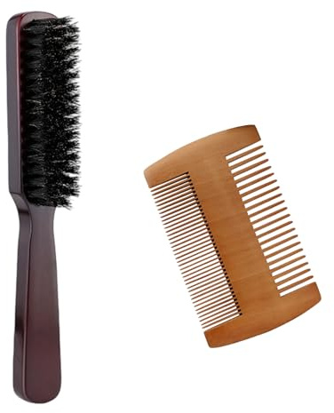 Bartbürste, Bartkamm für alle Haartypen zum Kämmen von Barthaaren, Entfernen von Schmutz, Bartkämme für Männer, Geschenk für Männer, zum Glätten und Fördern des Bartwachstums, 2 Stück