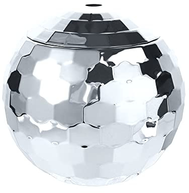 Gobelet boule disco réutilisable en plastique avec couvercles et pailles, pour cocktail, thé pour décoration de fête disco (argenté)