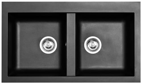 Luquicina LD85BL Fregadero Negro 2 Senos sin Escurridor Composite BIO
