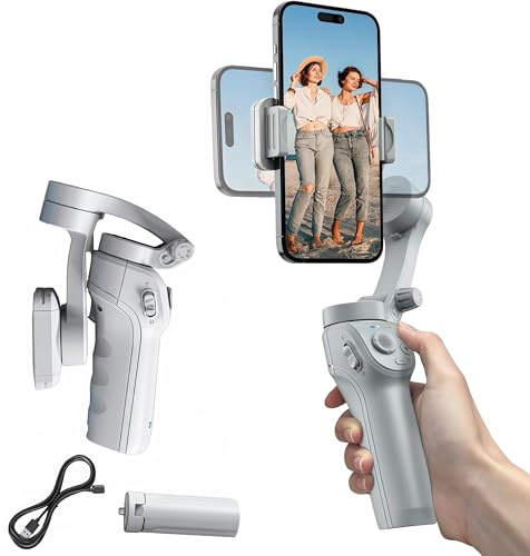 Monovon Gimbal-Suivi Automatique du Visage et contrôle gestuel Intelligent – Idéal pour Vlogs, Photos et Voyages