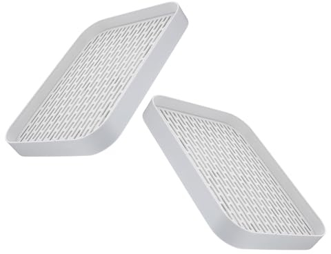 SEWACC Bandeja Sanitaria para Conejos y Hurones 2 Piezas Caja de Plástico Profunda para Excrementos y Orinal Baño Higiénico para Mascotas Pequeñas como Cobayas y Hámsteres