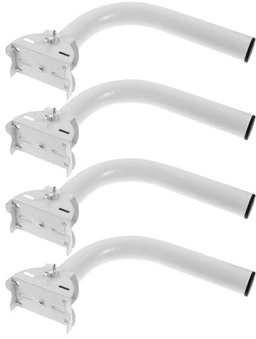 SHINEOFI 4pcs Stainless Steel J Pole Mount Wall Mounted Antenna Pole Bracket for Wireless Bridge Outdoor Use Security Camera Weather Station Pipe Mount Holder