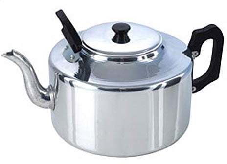 Ekas 8 PINT 4.5 LITER TEA POT TRADITIONAL METAL CLASSIC CATERING SILVER BLACK HANDLE