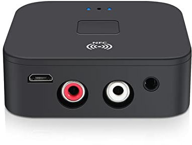 Bluetooth 5.0 Empfänger, Drahtloser Audioadapter mit 3.5mm Eingang, NFC HiFi Bluetooth Receiver, Bluetooth Audio Receiver für Lautsprecher Stereoanlage