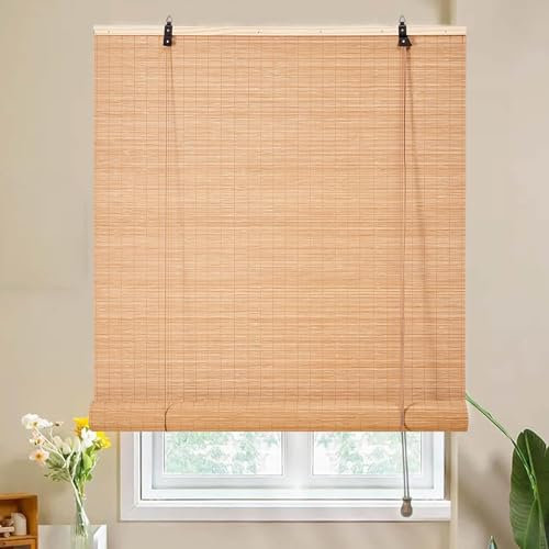 Bambus Rollo Sonnenschutz Bambus Raffrollo Sichtschutz Rollo für Türen Fenster, Bambus Rollo Jalousine Retro Anti-UV Bambusrollo,Für Indoor Outdoor Türen Terrasse Garten