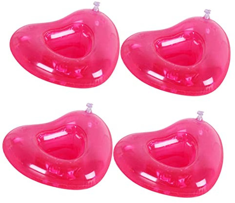 ORFOFE 4piezas Soportes Inflables De PVC para Cerveza Corazón Fiestas Piscina Playa