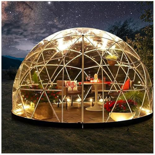 GAYAYAS Tenda da Campeggio a Cupola Trasparente a Bolle, Tenda da Campeggio all'aperto per 5-7 Persone, per Campeggio in Famiglia, Feste in Giardino, Festival Musicali, osservazione delle Stelle,2.9M