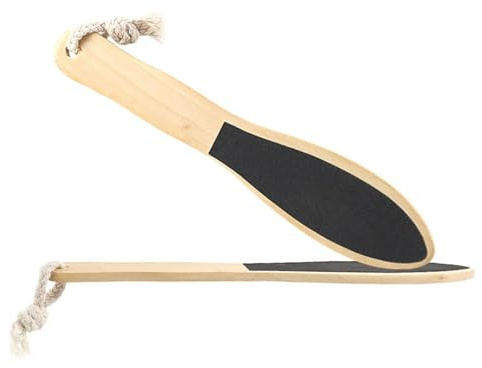 WOONEKY 2 piezas Exfoliador de Pies de Madera Doble Cara para Eliminar Durezas y Callos Removedor Natural de Muerta Cuidado Profesional para Pies Suaves