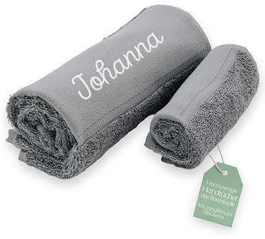 ABENTEUERNAH Handtuch personalisiert, Wellness, Sauna Geschenk, Baumwollhandtuch, Saunahandtuch, Sporthandtuch, Fitnesszubehör, mit Namen Besticktes Saunatuch (grau, 30x50)
