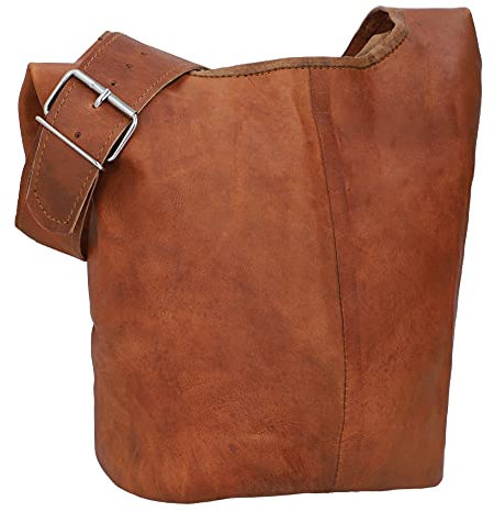 Gusti Umhängetasche Leder - Josephine Damen Beuteltasche Shopper Ledertasche Vintage Braun Leder