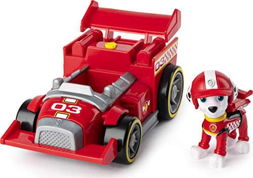 PAW PATROL - Marshalls Race & Go Deluxe Basis Fahrzeug mit Figur (Ready, Race, Rescue) 3-9 Jahre