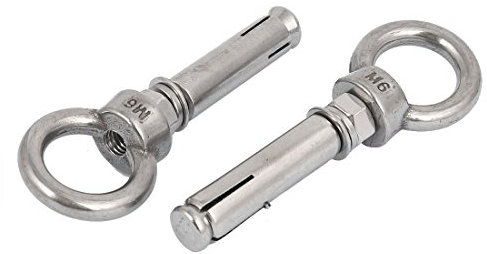 M6 x 50 mm 304 Expansionsschrauben aus Edelstahl Bolzenanker mit geschlossenem Haken 2 Stück