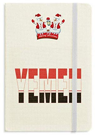Cuaderno con nombre de la bandera del país de Yemen con tapa dura gruesa