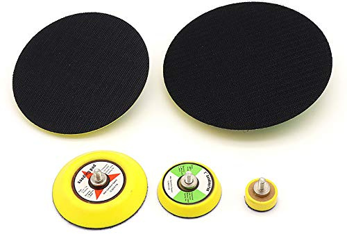 TopHomer Tampone abrasivo per legno, metallo, PU, chiusura automatica con gancio e anello, adatto alla maggior parte delle levigatrici orbitali casuali, Ø 75 mm, confezione da 1
